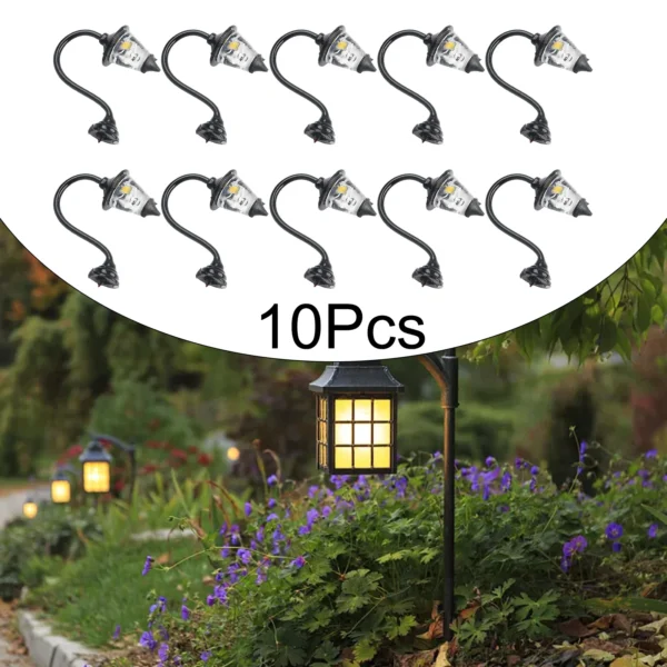 Lámparas de pared LED para decoración de jardín y Casa, juego de farolas para construcción, luz de patio, luz pintada completa, 10 piezas - Imagen 2
