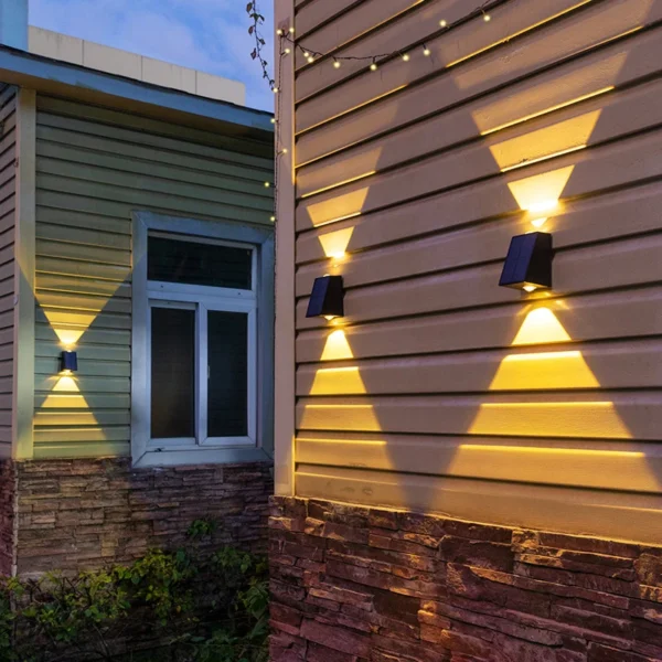 Luces solares de pared para exteriores, iluminación de pared de decoración de calle impermeable, lámpara LED de energía Solar para porche, Villa, Patio, jardín, nuevo - Imagen 4
