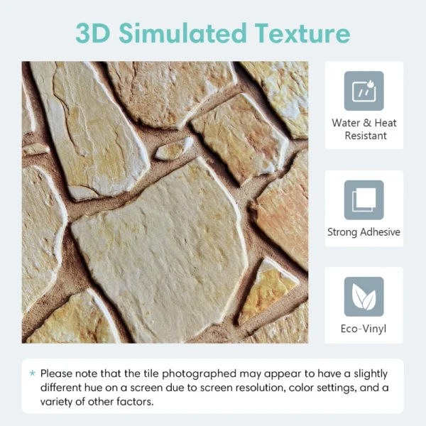 Paneles de pared de piedra de imitación 3D para decoración del hogar, adhesivos autoadhesivos de 1/10 piezas, para despegar y pegar - Imagen 3