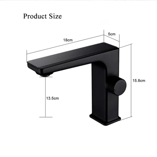 Grifo de lavabo de baño con pantalla Digital, mezclador inteligente de agua fría y caliente, montado en Cubierta de latón, LED - Imagen 2