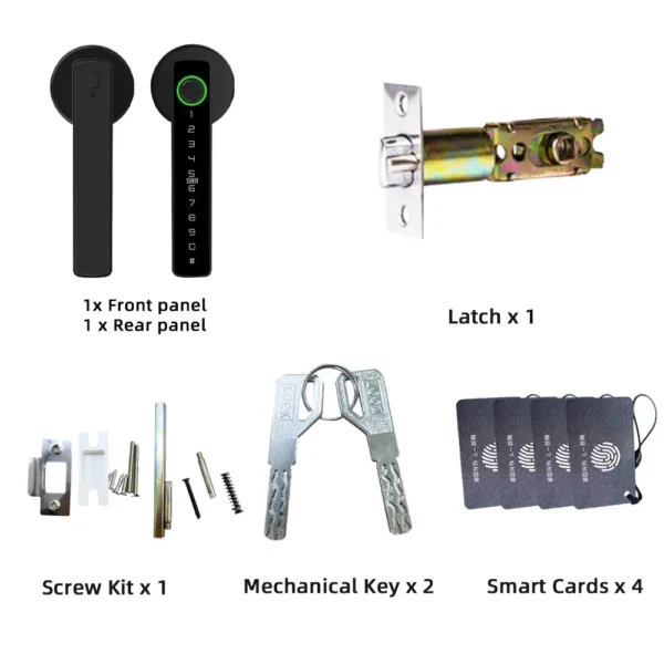 Cerradura de puerta con huella dactilar cerradura electrónica Digital con contraseña/llave/tarjeta IC/Smartlife/desbloqueo de aplicación "Tuya" - Imagen 5