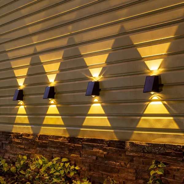 Luces solares de pared para exteriores, iluminación de pared de decoración de calle impermeable, lámpara LED de energía Solar para porche, Villa, Patio, jardín, nuevo - Imagen 5