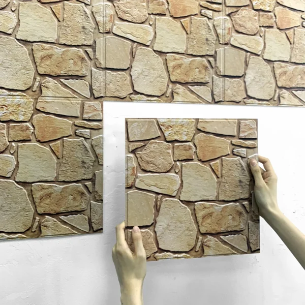 Paneles de pared de piedra de imitación 3D para decoración del hogar, adhesivos autoadhesivos de 1/10 piezas, para despegar y pegar