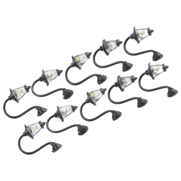Lámparas de pared LED para decoración de jardín y Casa, juego de farolas para construcción, luz de patio, luz pintada completa, 10 piezas - Imagen 5