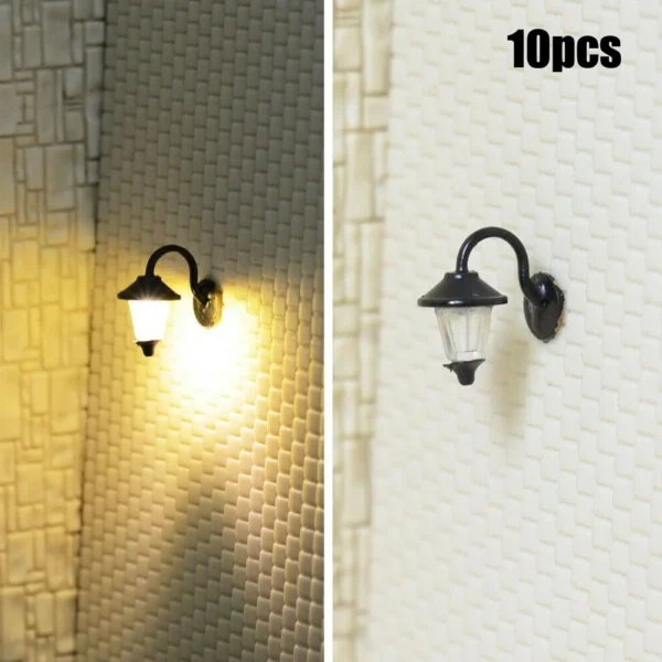 Lámparas de pared LED para decoración de jardín y Casa, juego de farolas para construcción, luz de patio, luz pintada completa, 10 piezas - Imagen 3