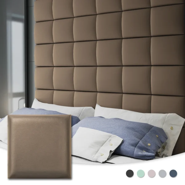 Cabecero ajustable Art3d para King, Twin, Full y Queen, paneles tapizados de pared, 6 piezas, 9,84 "x 9,84"