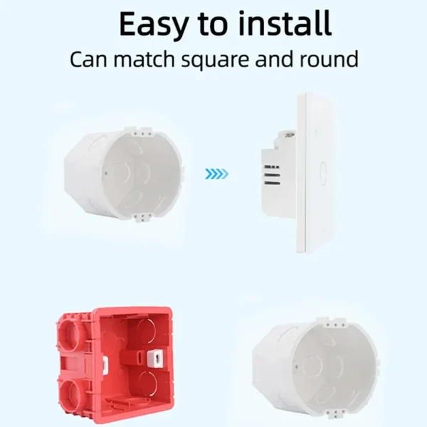 Interruptor inteligente de pared con WiFi para el hogar, pulsador táctil con luz de la UE de 220V, necesita cable neutro, compatible con Tuya, Smart Life, Alexa y Google Home, 1/2/3/4 entradas - Imagen 4