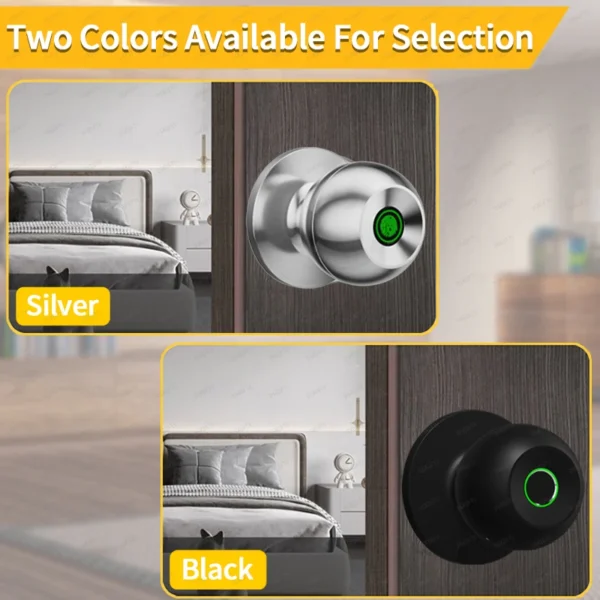 Cerradura de puerta con huella dactilar para dormitorio, Pomo de puerta biométrico con Control por aplicación para dormitorios, guardarropa, apartamentos y oficinas - Imagen 4