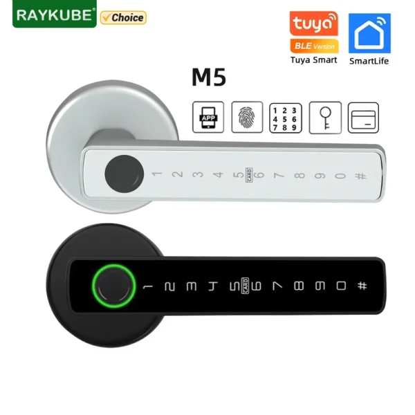 Cerradura de puerta con huella dactilar cerradura electrónica Digital con contraseña/llave/tarjeta IC/Smartlife/desbloqueo de aplicación "Tuya"
