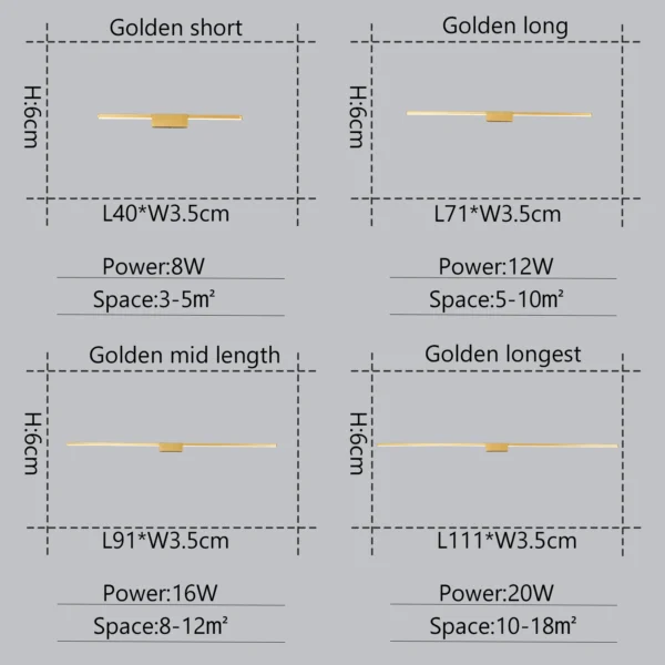 NEO Gleam-Lámpara LED de pared moderna para baño, luz de tocador montada en la pared, AC85V-265V, 19W-27W L70 90 110cm - Imagen 2