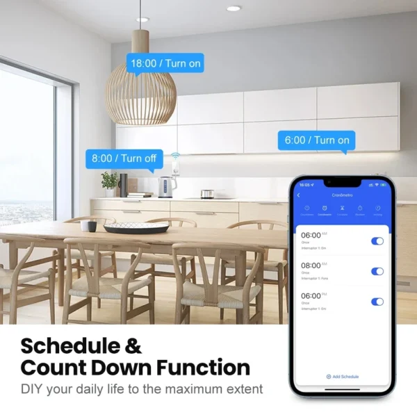 Interruptores táctiles con Panel de vidrio templado, enchufe estándar de EE. UU., México, Tuya, Wifi, 1 o 2 entradas, interruptor inteligente, funciona con Google Home/ Alexa - Imagen 4