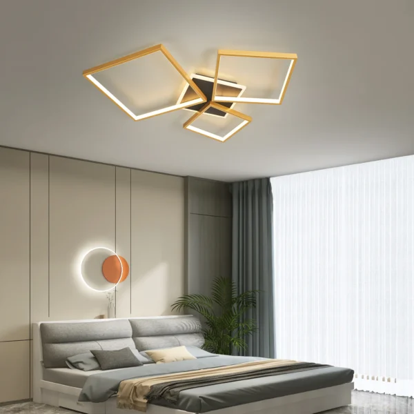 NEO Gleam-Lámpara de araña Led moderna para el hogar, candelabro de techo regulable, color negro y dorado, para sala de estar, dormitorio y estudio, Alexa - Imagen 6