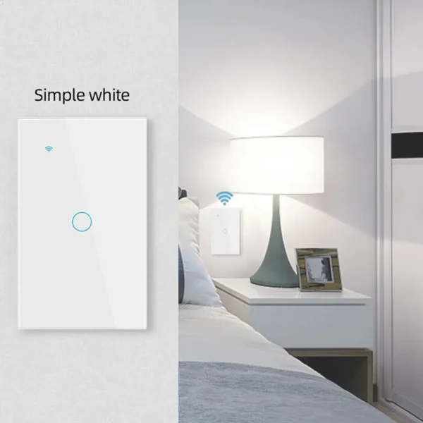 Interruptor de luz inteligente con WiFi, dispositivo con cable neutro, táctil de pared, funciona con Alexa y Google Home, Control por voz - Imagen 3