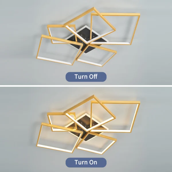 NEO Gleam-Lámpara de araña Led moderna para el hogar, candelabro de techo regulable, color negro y dorado, para sala de estar, dormitorio y estudio, Alexa - Imagen 5