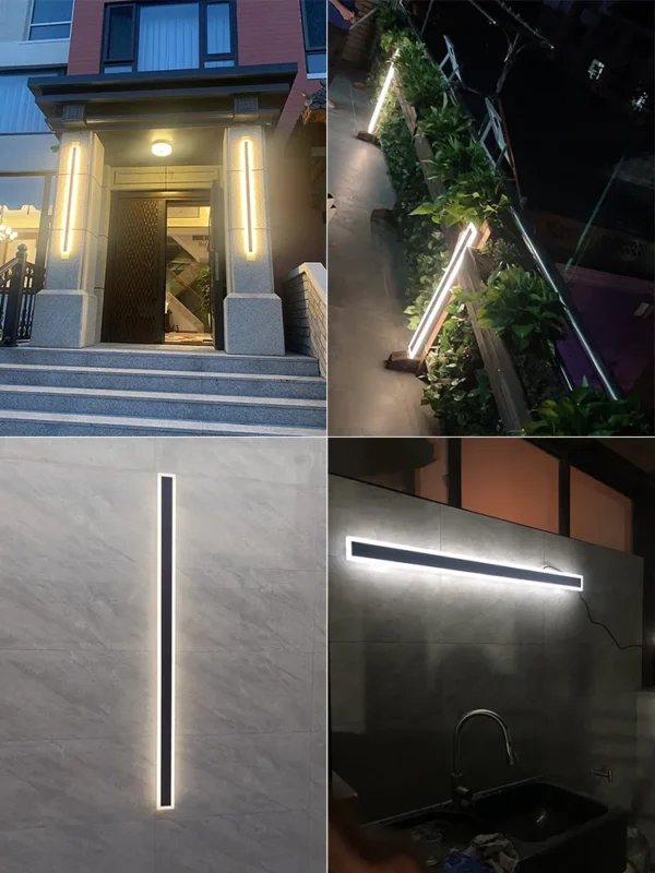 Lámpara de pared al aire libre IP65 impermeable pasillo escalera lámpara LED lámpara de pared larga lámpara de balcón al aire libre entrada villa jardín luz - Imagen 4