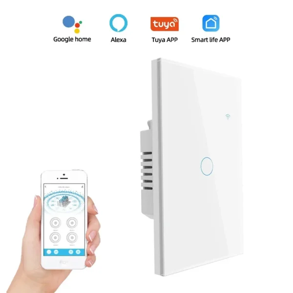 Interruptor de luz inteligente con WiFi, dispositivo con cable neutro, táctil de pared, funciona con Alexa y Google Home, 1/2/3/4 entradas - Imagen 3