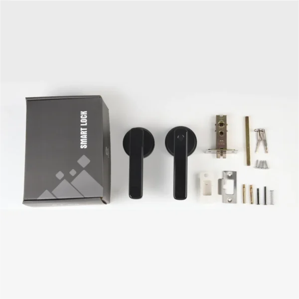Cerradura de puerta inteligente con huella dactilar, Bluetooth, Tuya, con contraseña, llave mecánica, desbloqueo para puerta de madera, manija única, Smartlife M4 - Imagen 5