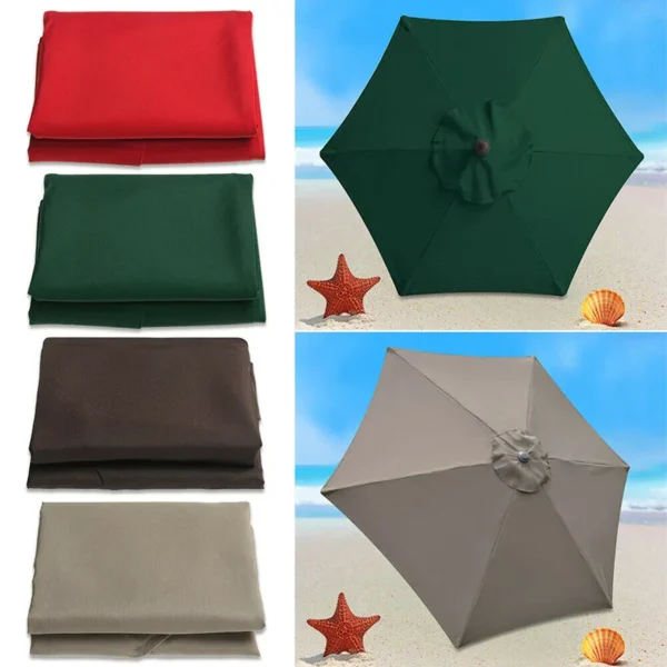 Sombrilla de tela reemplazable para Patio, toldo de playa, protección Uv para jardín al aire libre, tela superior de 6/8 costillas - Imagen 4