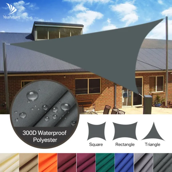 5/3.6/3/2m triângulo sombra vela à prova dwaterproof água pára-sol vela dossel 98% uv bloco toldo com corda livre para jardim pátio pérgola gazebo