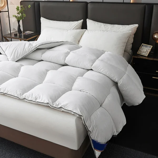 Edredón de plumón de ganso de algodón para invierno, edredón de Hotel de cinco estrellas, edredón súper suave y esponjoso para las cuatro estaciones, manta, edredón lavable, ropa de cama