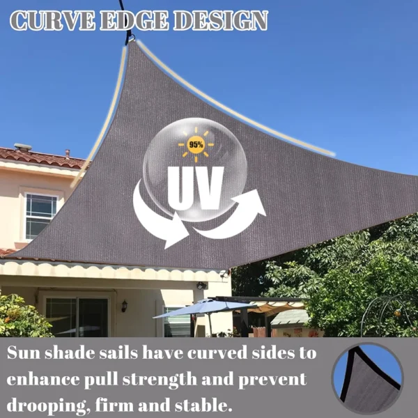 Toldo de vela impermeable para jardín, refugio solar rectangular con protección UV para Patio, Terraza, pantalla de privacidad - Imagen 4