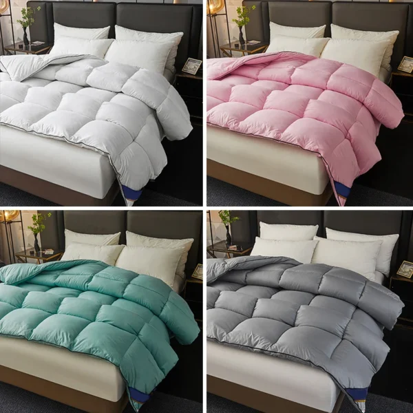 Edredón de plumón de ganso de algodón para invierno, edredón de Hotel de cinco estrellas, edredón súper suave y esponjoso para las cuatro estaciones, manta, edredón lavable, ropa de cama - Imagen 6
