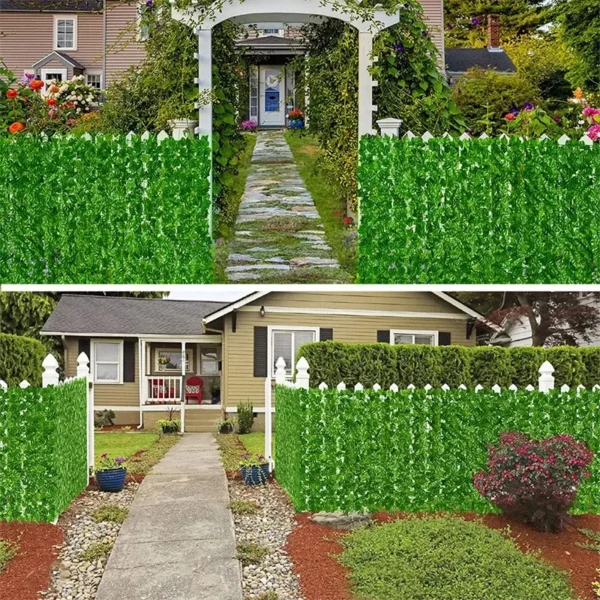 Paneles de valla de hoja verde de hiedra Artificial, pantalla de valla de privacidad falsa para el hogar, jardín al aire libre, decoración de balcón, 50x300cm - Imagen 3
