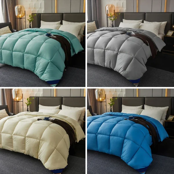 Edredón de plumón de ganso de algodón para invierno, edredón de Hotel de cinco estrellas, edredón súper suave y esponjoso para las cuatro estaciones, manta, edredón lavable, ropa de cama - Imagen 5