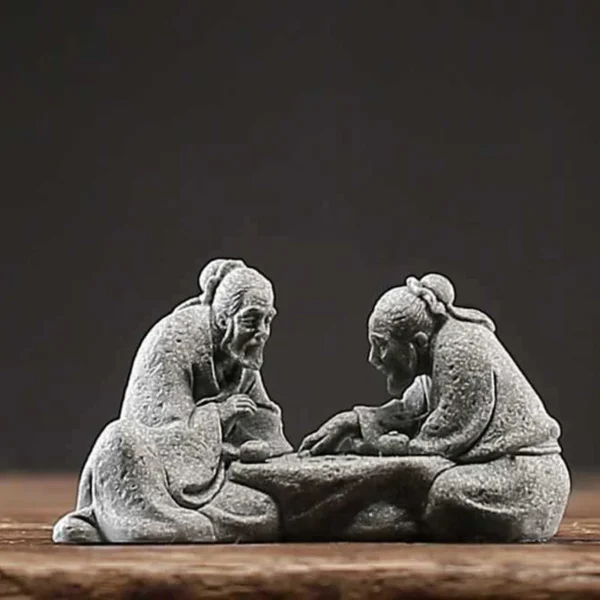 Decoraciones de paisajismo en miniatura, figuritas de personas en miniatura, estatuas de ancianos chinos, paisaje de ajedrez, bonsái en miniatura, 1 unidad