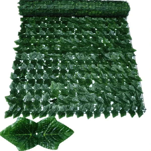 Paneles de valla de hojas verdes, seto de hiedra Artificial de 50x200cm, pantalla de valla de privacidad falsa para decoración del hogar, jardín al aire libre, balcón, 1x3m - Imagen 2