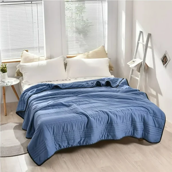Edredón de algodón lavado de Color sólido, ropa de cama de algodón lavado individual, ropa de cama de dormitorio de estudiantes, traje de cama de lino, estilo de alta calidad