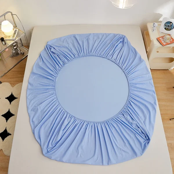 Kuup Juego de cama tamaño Queen de poliéster, 3 piezas, color sólido, sábanas y fundas de almohada con funda de colchón con banda elástica - Imagen 4