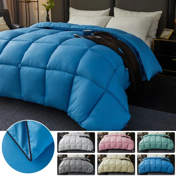 Edredón de plumón de ganso de algodón para invierno, edredón de Hotel de cinco estrellas, edredón súper suave y esponjoso para las cuatro estaciones, manta, edredón lavable, ropa de cama - Imagen 4