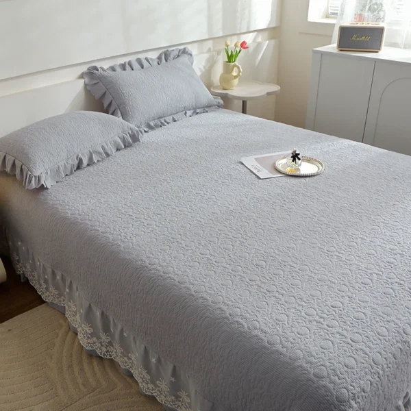 Colcha de encaje de Color sólido, funda de cama de tamaño Queen, sábanas gruesas, Protector de colchón para el hogar, sin funda de almohada - Imagen 2