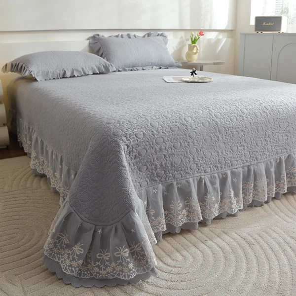 Colcha de encaje de Color sólido, funda de cama de tamaño Queen, sábanas gruesas, Protector de colchón para el hogar, sin funda de almohada