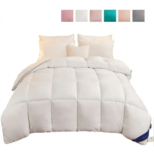 Edredón de cama de ganso blanco 95%, edredón de plumas y plumón de ganso de lujo, antialérgeno, Ultra rebote, fibra de hollowquil - Imagen 6