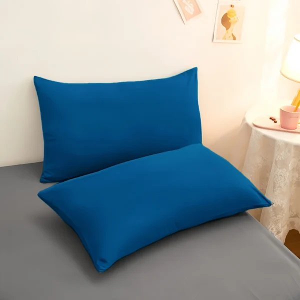 Juego de cama Kuup de poliéster tamaño Queen, 3 uds., sábana y fundas de almohada de Color sólido, funda de colchón con banda elástica incluida - Imagen 4