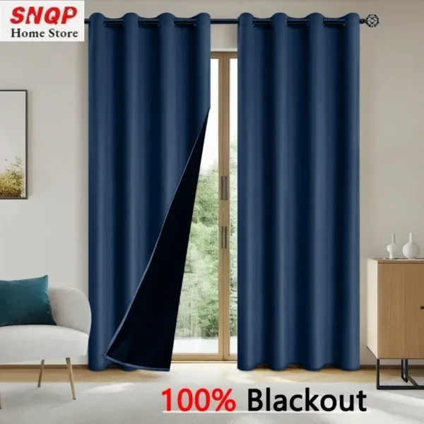 1 unidad de cortinas opacas 100% para sala de estar, forro con aislamiento térmico, decoración de ventanas impermeable para dormitorio, cocina, HOTEL Puerta